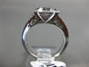 ESTATE .50CT WHITE & BLACK DIAMOND 14KT WHITE GOLD CLUSTER SQUARE FILIGREE RING