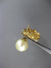 ESTATE LARGE .75CT AAA SAPPHIRE & PEARL 14KT YELLOW GOLD FLOWER HANGING EARRINGS