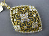 ESTATE EXTRA LARGE 2.29CT DIAMOND 14KT YELLOW GOLD FLOWER HEART FILIGREE PENDANT