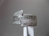ESTATE WIDE 1.12CT DIAMOND 18KT WHITE GOLD ROUND & PRINCESS 3D FUN COCKTAIL RING