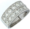 ESTATE WIDE 1.98CT DIAMOND 14KT WHITE GOLD ETOILE SEMI ETERNITY ANNIVERSARY RING