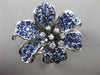 ESTATE 1.66CT DIAMOND & AAA SAPPHIRE 14K WHITE GOLD HANDCRAFTED FLOWER ROSE RING