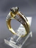 ESTATE 1.20CT ROUND & BAGUETTE DIAMOND 14KT YELLOW GOLD CLASSIC ENGAGEMENT RING