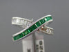 ESTATE WIDE .99CT DIAMOND & EMERALD 14KT GOLD INFINITY X LOVE CRISS CROSS RING