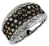 1.85CT WHITE & CHOCOLATE FANCY DIAMOND 14K WHITE GOLD MULTI ROW ANNIVERSARY RING