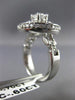 ESTATE LARGE GIA 1.3CT DIAMOND 14KT WHITE GOLD 3D HALO ENGAGEMENT RING #19139