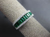 ESTATE WIDE 1.75CT DIAMOND & AAA EMERALD 18K WHITE GOLD WEDDING ANNIVERSARY RING