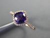 ESTATE 1.02CT DIAMOND & AAA AMETHYST 14KT ROSE GOLD 3D CUSHION FUN LOVE RING