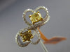 ESTATE 1.03CT WHITE & FANCY YELLOW DIAMOND 14KT 2 TONE GOLD 3D DOUBLE HEART RING