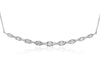 ESTATE .72CT DIAMOND 14K WHITE GOLD 3D CLASSIC EYE BY THE YARD BAR LOVE NECKLACE