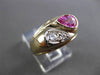 ANTIQUE .97CT OLD MINE DIAMOND & PINK SAPPHIRE 14KT TWO TONE GOLD 3D RING #24570