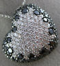 ESTATE EXTRA LARGE 6.85CT WHITE & BLACK DIAMOND 18KT WHITE GOLD 3D PAVE PENDANT