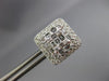 ESTATE LARGE 1.52CT ROUND & BAGUETTE DIAMOND 18K WHITE GOLD SQUARE STUD EARRINGS