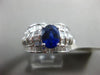 ESTATE WIDE 3.27CT DIAMOND & AAA SAPPHIRE 18KT WHITE GOLD 3D ENGAGEMENT RING