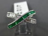 ESTATE WIDE .99CT DIAMOND & EMERALD 14KT GOLD INFINITY X LOVE CRISS CROSS RING