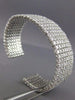 ESTATE LARGE 37.4CT DIAMOND 18K WHITE GOLD 3D CLASSIC MULTI ROW FLEXIBLE BANGLE
