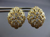 ESTATE LARGE .75CT DIAMOND 14K YELLOW GOLD 3D OPEN FILIGREE FLOWER STUD EARRINGS