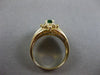 ESTATE .65CT ROUND DIAMOND & AAA EMERALD 14K YELLOW GOLD 3D OVAL ENGAGEMENT RING