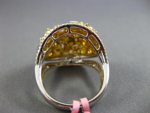 ESTATE 18KT WHITE AND YELLOW GOLD ANNIVERSARY RING. 3D DOUBLE HALO DESIGN