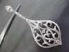 ESTATE LARGE 2.53CT DIAMOND 18K WHITE GOLD 3D FILIGREE HANGING FLOATING EARRINGS