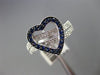 ESTATE 1.31CT DIAMOND & SAPPHIRE 14KT WHITE GOLD 3D HEART LOVE VALENTINES RING