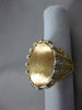 ANTIQUE LARGE .50CT DIAMOND 18KT YELLOW GOLD 3D HANDCRAFTED CROWN FUN RING