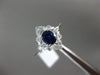 ESTATE .73CT DIAMOND & AAA SAPPHIRE 18KT WHITE GOLD FLOWER FILIGREE PROMISE RING