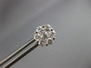 ESTATE 1.0CT ROUND DIAMOND 14KT WHITE GOLD CLASSIC FLOWER CLUSTER STUD EARRINGS