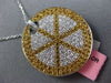 ESTATE LARGE 3.57CT DIAMOND 18KT WHITE & YELLOW GOLD 3D PIZZA PIE FUN PENDANT