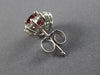 ESTATE 2.32CT DIAMOND & AAA RUBY 14K WHITE GOLD OVAL FLOWER STUD EARRINGS #25794