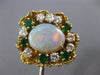 ESTATE EXTRA LARGE 8.80CT DIAMOND AAA OPAL & EMERALD 18K YELLOW GOLD 3D FUN RING