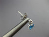 ESTATE 2.02CT DIAMOND & AAA BLUE TOPAZ 14K WHITE GOLD TEAR DROP HANGING EARRINGS
