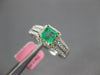 ESTATE .91CT DIAMOND & AAA EMERALD 18KT 2 TONE GOLD SQUARE HALO ENGAGEMENT RING