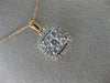 ESTATE .50CT DIAMOND 14KT WHITE & ROSE GOLD CLUSTER HALO SQUARE FLOATING PENDANT