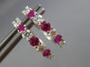 ESTATE .96CT DIAMOND & AAA PINK SAPPHIRE 14KT WHITE GOLD CLASSIC HUGGIE EARRINGS