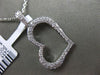 ESTATE .38CT DIAMOND 18K WHITE GOLD OPEN HEART PAVE LOVE FLOATING PENDANT CHAIN