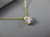 ESTATE .39CT DIAMOND 14K YELLOW GOLD CLASSIC SOLITAIRE FLOATING PENDANT & CHAIN