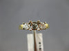 ESTATE .31CT DIAMOND 14KT 2 TONE GOLD 3 STONE SEMI MOUNT ENGAGEMENT RING #18588
