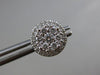 ESTATE LARGE .77CT ROUND DIAMOND 18KT WHITE GOLD 3D CLUSTER HALO STUD EARRINGS