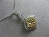 ESTATE .73CT WHITE & FANCY YELLOW DIAMOND 14KT TWO TONE GOLD 3D SQUARE PENDANT