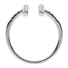 ESTATE .39CT ROUND DIAMOND 18K WHITE GOLD 3D CLASSIC DOUBLE BAR OPEN FUN RING