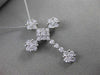 ESTATE LARGE 1CT DIAMOND 14KT WHITE GOLD FLORAL SNOWFLAKE CROSS FLOATING PENDANT