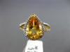 ESTATE 2.91CT DIAMOND & AAA CITRINE 14KT YELLOW GOLD PEAR SHAPED ENGAGEMENT RING