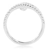 ESTATE LARGE .67CT ROUND & MARQUISE CUT DIAMOND 14K WHITE GOLD V SHAPE LOVE RING