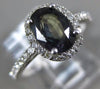 ESTATE 1.99CT DIAMOND & AAA ALEXANDRITE 14K WHITE GOLD OVAL HALO ENGAGEMENT RING