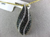 ESTATE LARGE .75CT WHITE & BLACK DIAMOND 14KT YELLOW GOLD 3D TEAR DROP PENDANT
