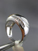 ESTATE WIDE .31CT DIAMOND 14KT WHITE GOLD MULTI COLOR MOTHER OF PEARL FUN RING