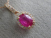 ESTATE 1.02CT ROUND DIAMOND & AAA RUBY 14KT ROSE GOLD 3D CLASSIC OVAL PENDANT