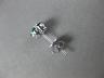 ESTATE .45CT DIAMOND & AAA EMERALD 14KT WHITE GOLD CLASSIC FLOWER STUD EARRINGS