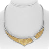 ESTATE EXTRA LARGE 32CT WHITE & FANCY YELLOW DIAMOND 18K 2 TONE GOLD 3D NECKLACE